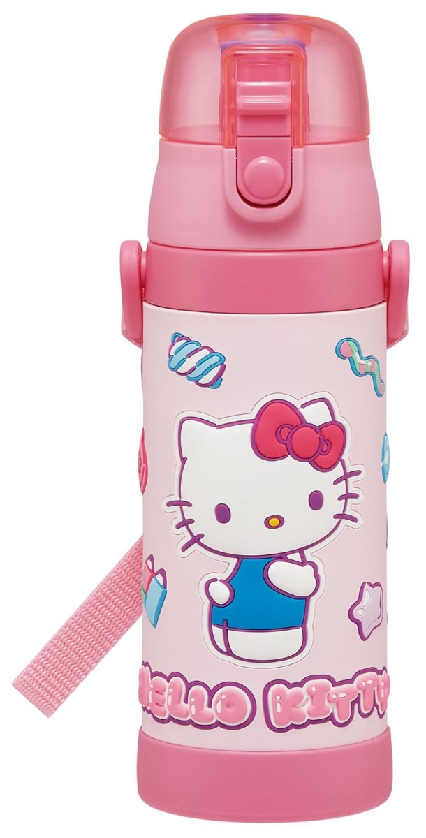 画像1: スケーター（Ｓｋａｔｅｒ） 子供用 ステンレス 水筒 直飲み ４８０ｍｌ サンリオ ハローキティ マシュグミ 女の子 ３Ｄ立体プリント 子供に優しい軽量タイプ 保冷専用 ｗａｔｅｒｂｏｔｔｌｅ スポーツボトル キッズ こども 水瓶 ＳＤＰＶ５?Ａ (1)