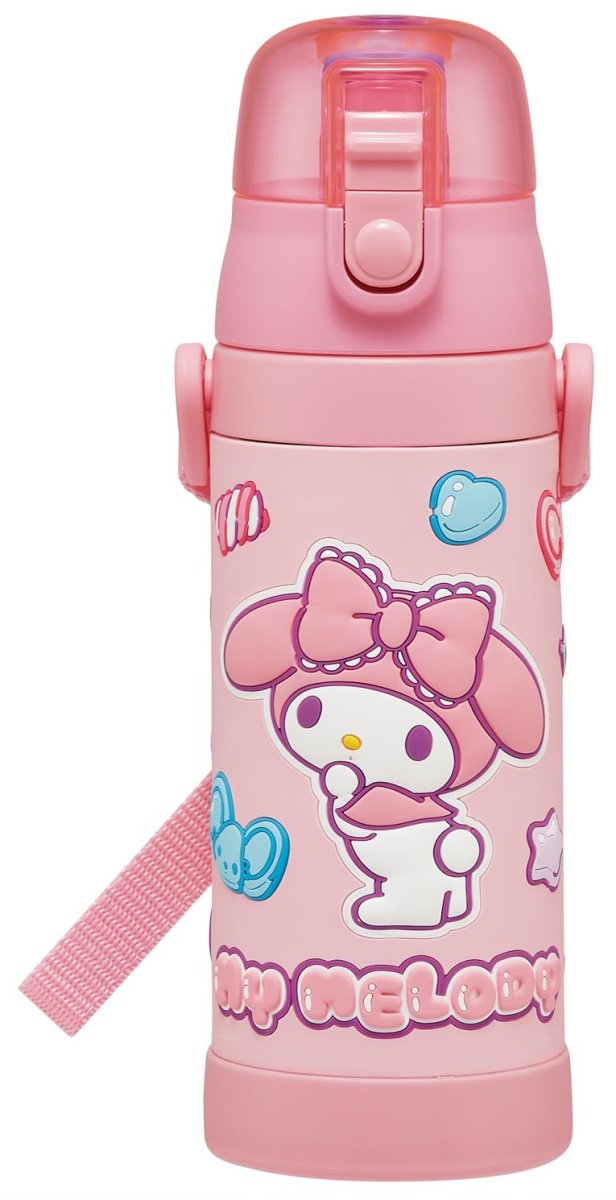 画像1: スケーター（Ｓｋａｔｅｒ） 子供用 ステンレス 水筒 直飲み ４８０ｍｌ サンリオ マイメロディ マシュグミ 女の子 ３Ｄ立体プリント 子供に優しい軽量タイプ 保冷専用 ｗａｔｅｒｂｏｔｔｌｅ スポーツボトル キッズ こども 水瓶 ＳＤＰＶ５?Ａ (1)