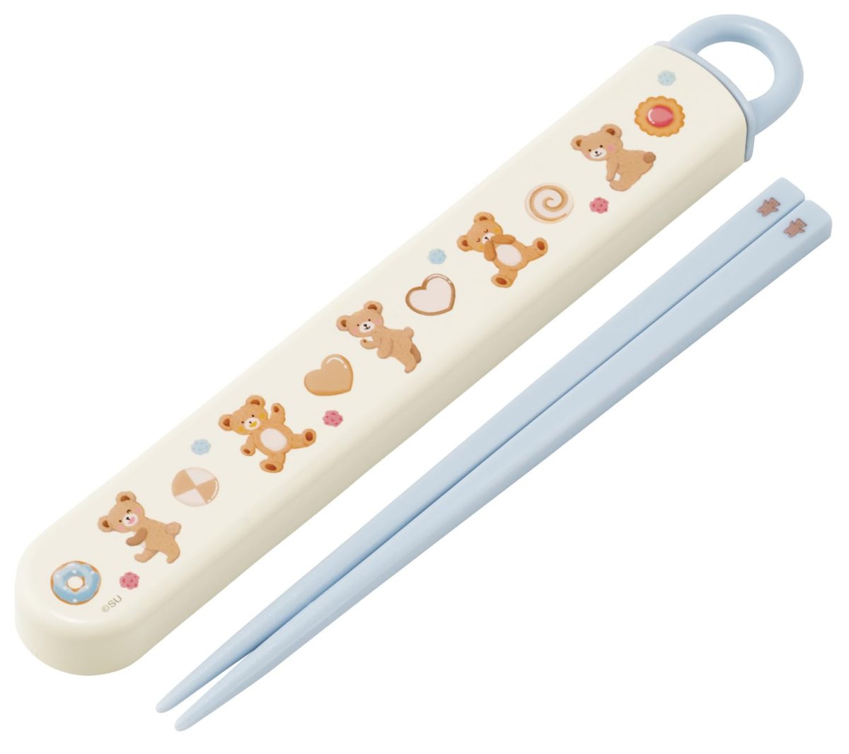 画像1: スケーター（Ｓｋａｔｅｒ） 箸 箸箱 セット 子供用 お弁当 １６．５ｃｍ 日本製 食洗機対応 スライド式 Ｓｕｇｅｒ Ｂｅａｒ 女の子 ＡＢＳ２ＡＭ?Ａ (1)