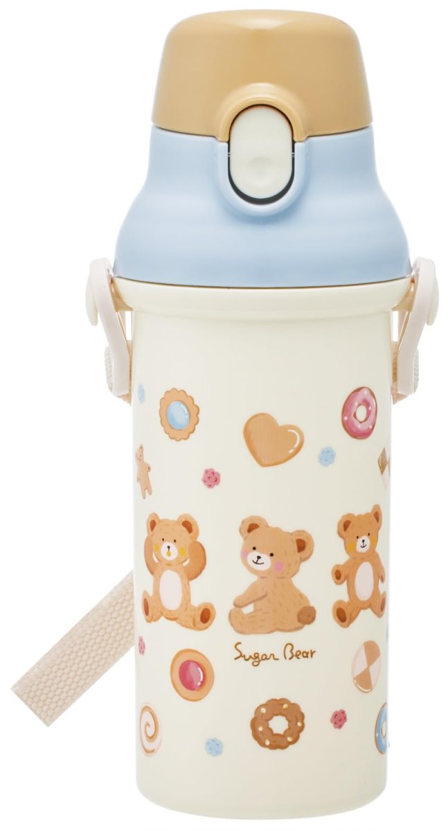 画像1: スケーター（ｓｋａｔｅｒ） 子供用 直飲み 水筒 プラスチック ４８０ｍｌ ワンプッシュ開閉 食洗機対応 日本製 Ｓｕｇｅｒ Ｂｅａｒ 女の子 ＰＳＢ５ＳＡＮ?Ａ (1)