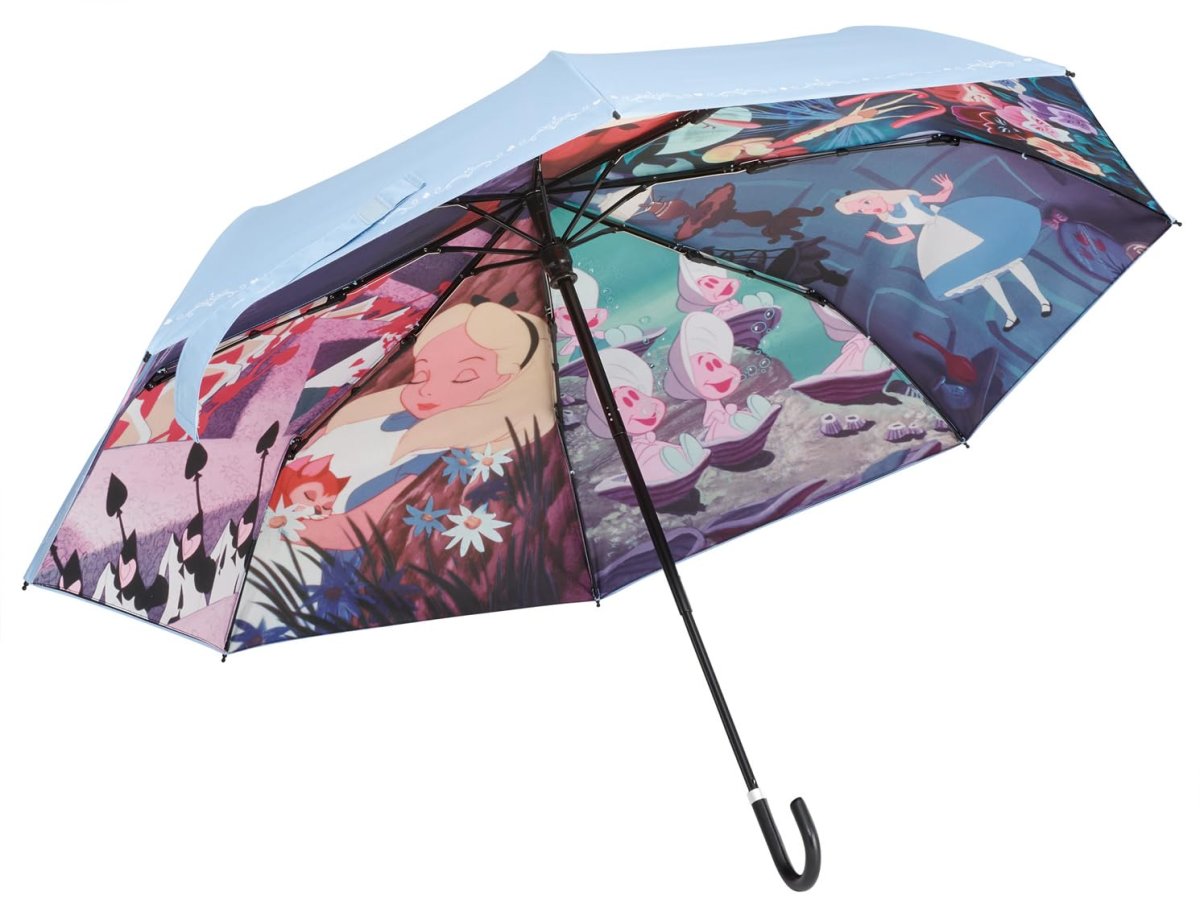 画像1: スケーター（Ｓｋａｔｅｒ） 傘 折りたたみ傘 晴雨兼用 両面印刷 遮光 遮熱 ＵＶカット ５５ｃｍ 収納袋付き ディズニー ふしぎの国のアリス ファイナルフレーム ＵＢＯＴＢＰ５５?Ａ (1)