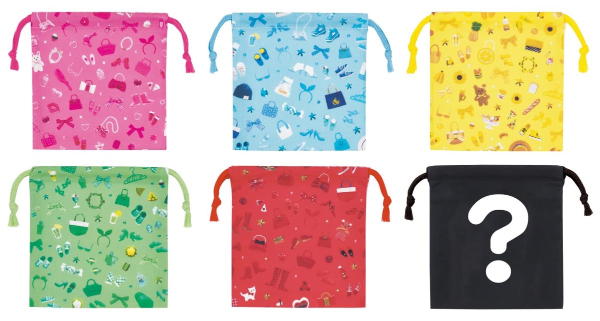 画像1: スケーター（Ｓｋａｔｅｒ） ランチ巾着 お弁当袋 Ｍサイズ ６枚入 全６種類 ミステリーボックス 日本製 リカちゃん 女の子 ７３５３９?Ａ (1)