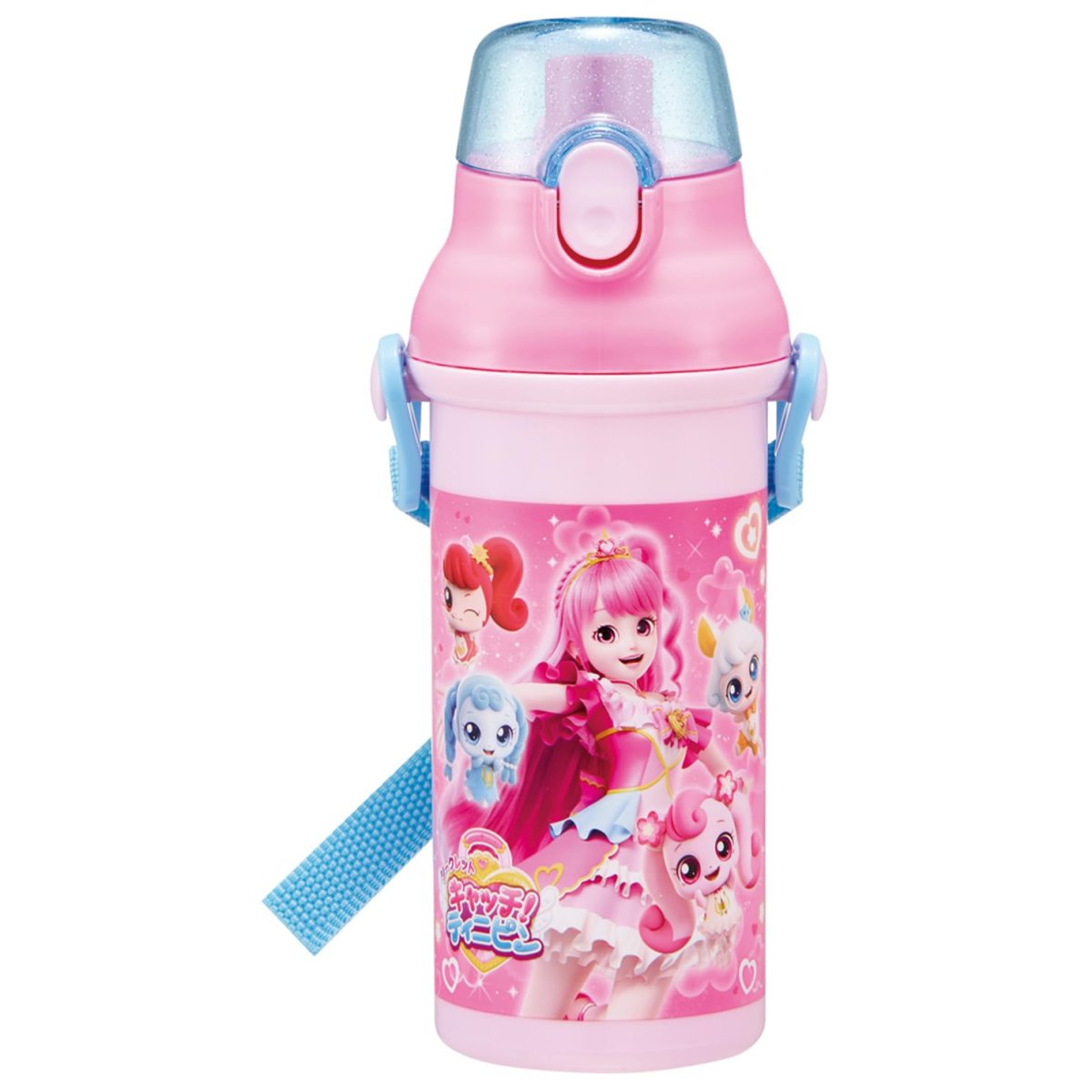 画像1: スケーター（ｓｋａｔｅｒ） 子供用 直飲み 水筒 プラスチック ４８０ｍｌ ワンプッシュ開閉 食洗機対応 日本製 シークレット キャッチ！ティニピン 女の子 ＰＳＢ５ＳＡＮ?Ａ (1)