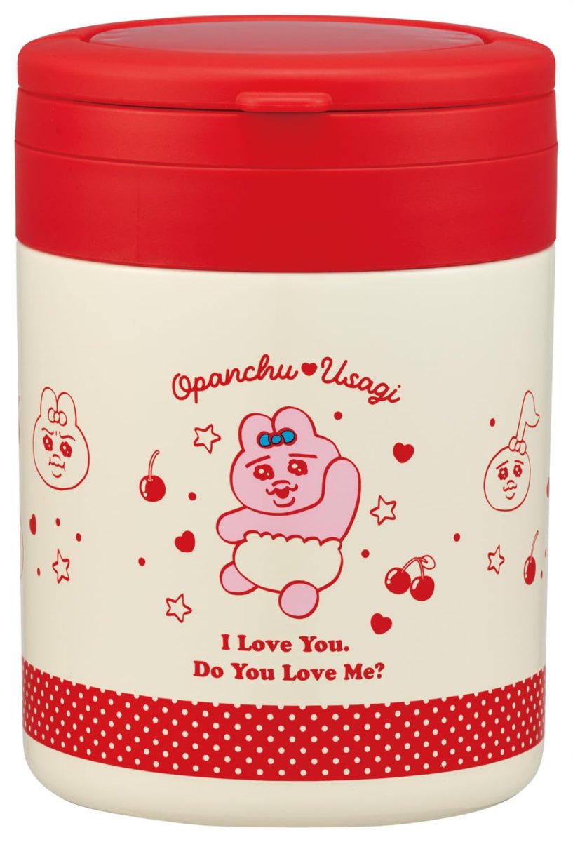 画像1: スケーター（Ｓｋａｔｅｒ） 保温 保冷 スープジャー 大容量 ５００ｍｌ 折りたたみハンドル付 おぱんちゅうさぎ ＬＪＦＯ５?Ａ (1)