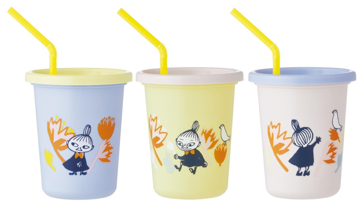 画像1: スケーター（Ｓｋａｔｅｒ） ストロー付 タンブラー ３２０ｍｌ ３個 セット 日本製 ムーミン リトルミイ フラワー 女の子 ＳＩＨ３ＳＴ?Ａ (1)