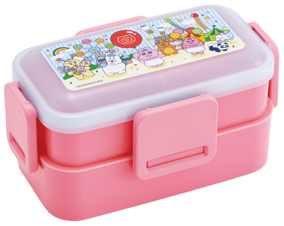 画像1: スケーター（Ｓｋａｔｅｒ） 弁当箱 ふわっと盛れる ランチボックス ２段 ６００ｍｌ 食洗機対応 レンジ対応 日本製 おぱんちゅうさぎ レトロ遊園地 ＰＦＬＷ４?Ａ (1)