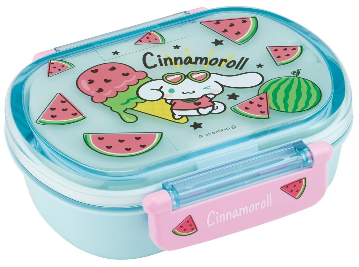 画像1: スケーター（Ｓｋａｔｅｒ） 弁当箱 ランチボックス ３６０ｍｌ 保冷剤付 サンリオ シナモロール スイカマニア 女の子 ＱＡ２ＢＮＩＣ?Ａ (1)