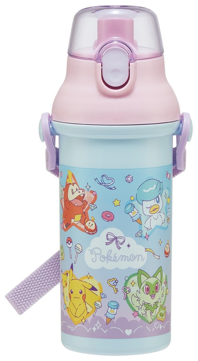 画像1: スケーター（ｓｋａｔｅｒ） 子供用 直飲み 水筒 プラスチック ４８０ｍｌ ワンプッシュ開閉 食洗機対応 日本製 ポケモン ファンシー 女の子 ＰＳＢ５ＳＡＮ?Ａ (1)
