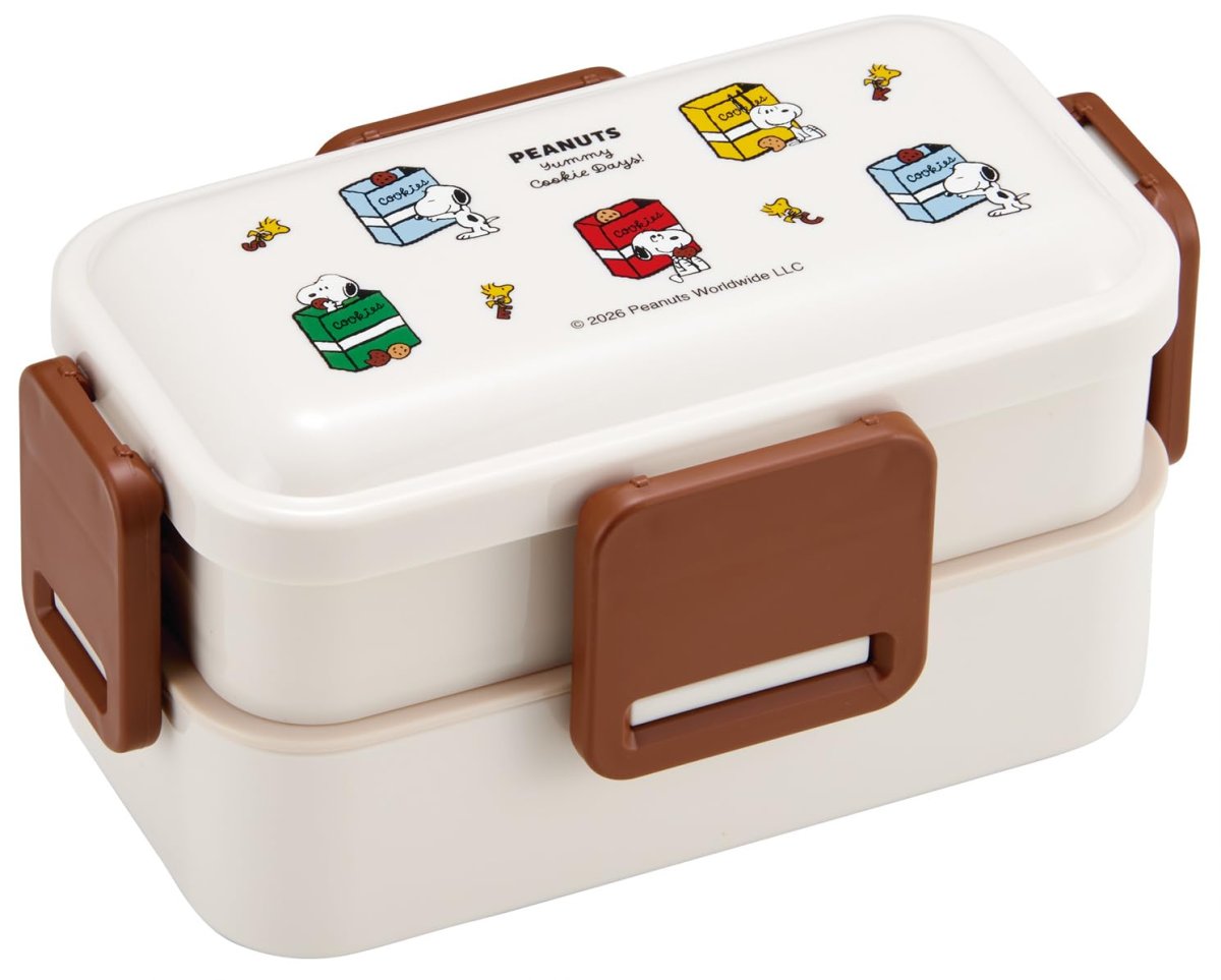 画像1: スケーター（Ｓｋａｔｅｒ） 弁当箱 ふわっと盛れる ランチボックス ２段 ６００ｍｌ 食洗機対応 レンジ対応 日本製 スヌーピー クッキー ＰＦＬＷ４?Ａ (1)