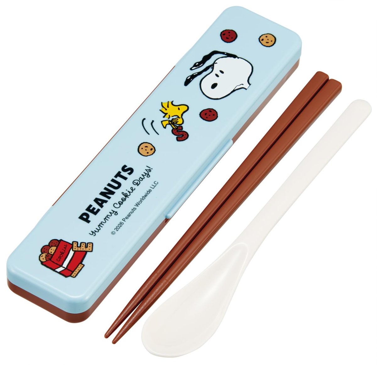 画像1: スケーター（Ｓｋａｔｅｒ） 箸 スプーン セット 弁当 大人用 コンビセット １８ｃｍ カチャカチャ鳴らない 日本製 スヌーピー クッキー ＣＣＳ３ＳＡ?Ａ (1)