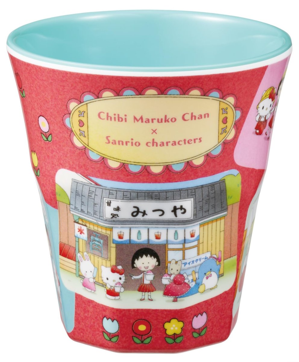 画像1: スケーター（Ｓｋａｔｅｒ） 子供用 メラミン タンブラー ２７０ｍｌ サンリオ ちびまる子ちゃん×サンリオキャラクターズ 女の子 ＭＴＢ２?Ａ (1)