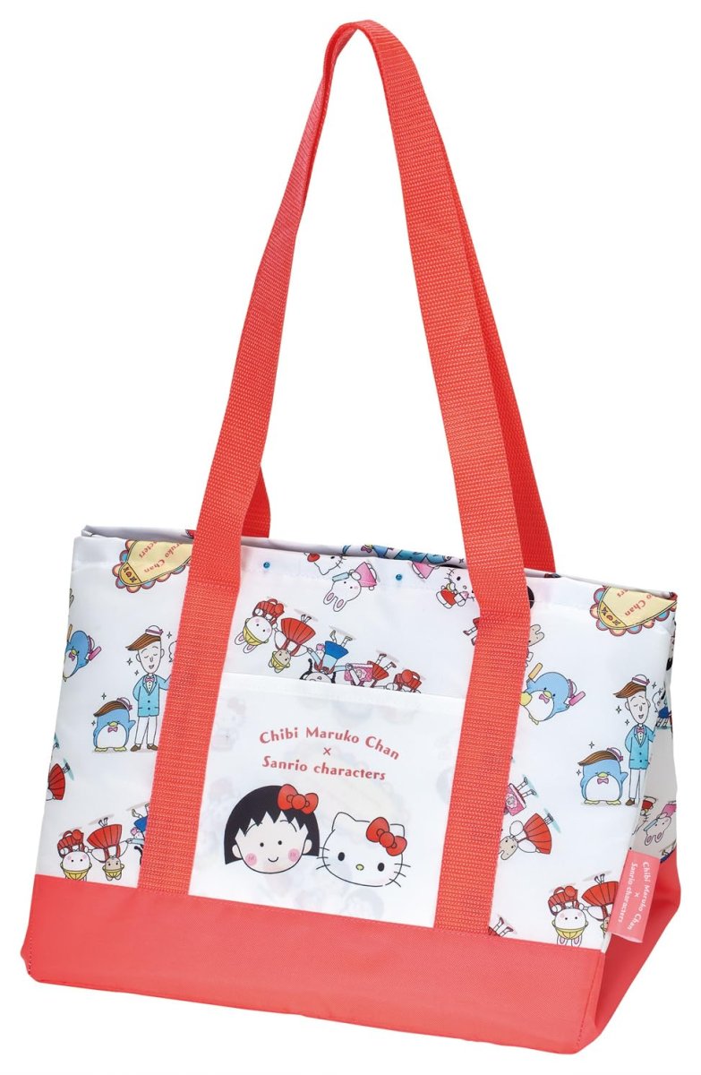 画像1: スケーター（Ｓｋａｔｅｒ） レジカゴ用 エコバッグ ショッピングバッグ 巾着付 ３３×２５×２７ｃｍ サンリオ ちびまる子ちゃん×サンリオキャラクターズ ＫＢＲ６１?Ａ (1)