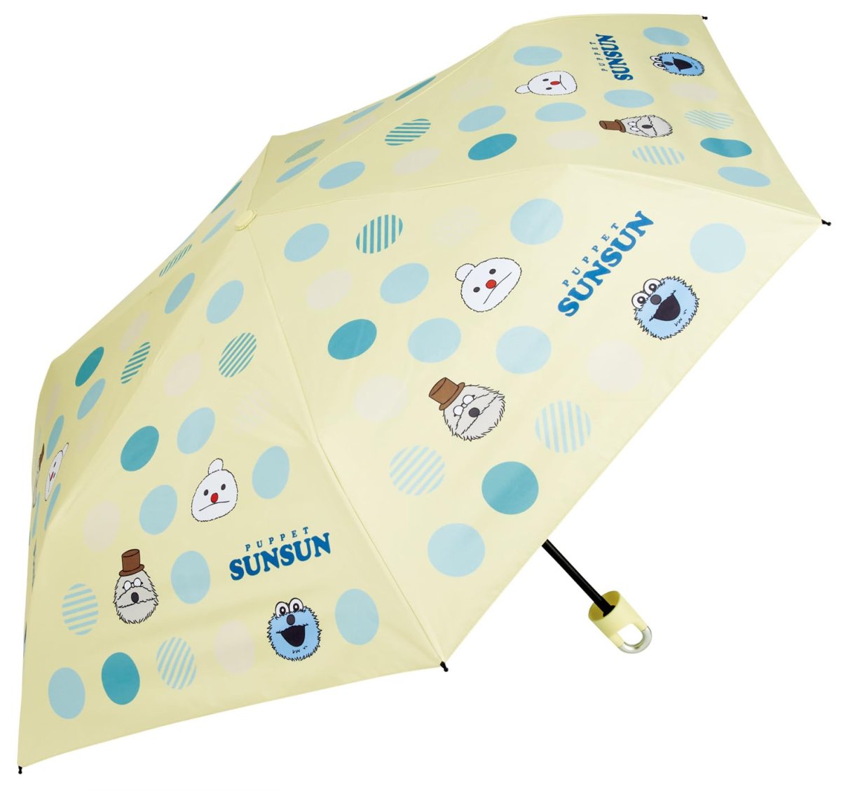 画像1: スケーター（Ｓｋａｔｅｒ） 傘 折りたたみ傘 カラビナ付き 晴雨兼用 遮光 遮熱 ＵＶカット ５５ｃｍ 収納袋付き パペットスンスン ＵＢＯＴＳＲ５５ＣＲ?Ａ (1)