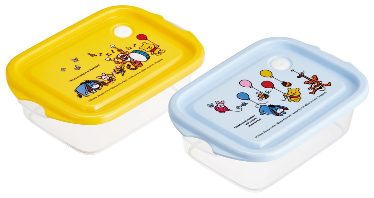画像1: スケーター（Ｓｋａｔｅｒ） シール容器 ５００ｍｌ 日本製 ２個 セット ディズニー くまのプーさん タロアウト ＦＣＮ２Ｗ?Ａ (1)