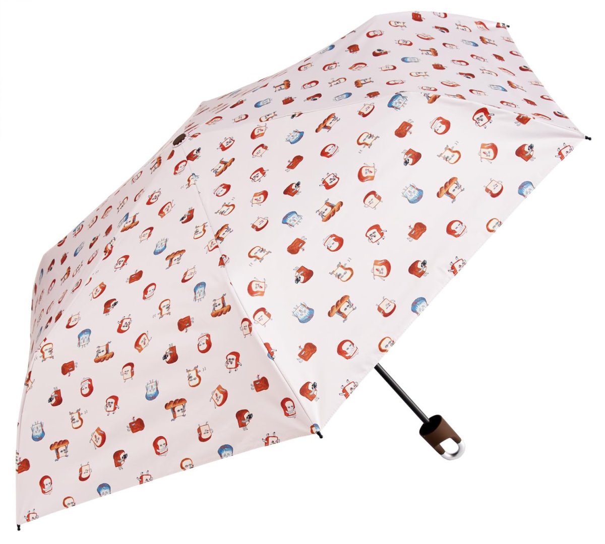 画像1: スケーター（Ｓｋａｔｅｒ） 傘 折りたたみ傘 カラビナ付き 晴雨兼用 遮光 遮熱 ＵＶカット ５５ｃｍ 収納袋付き パンどろぼう ＵＢＯＴＳＲ５５ＣＲ?Ａ (1)