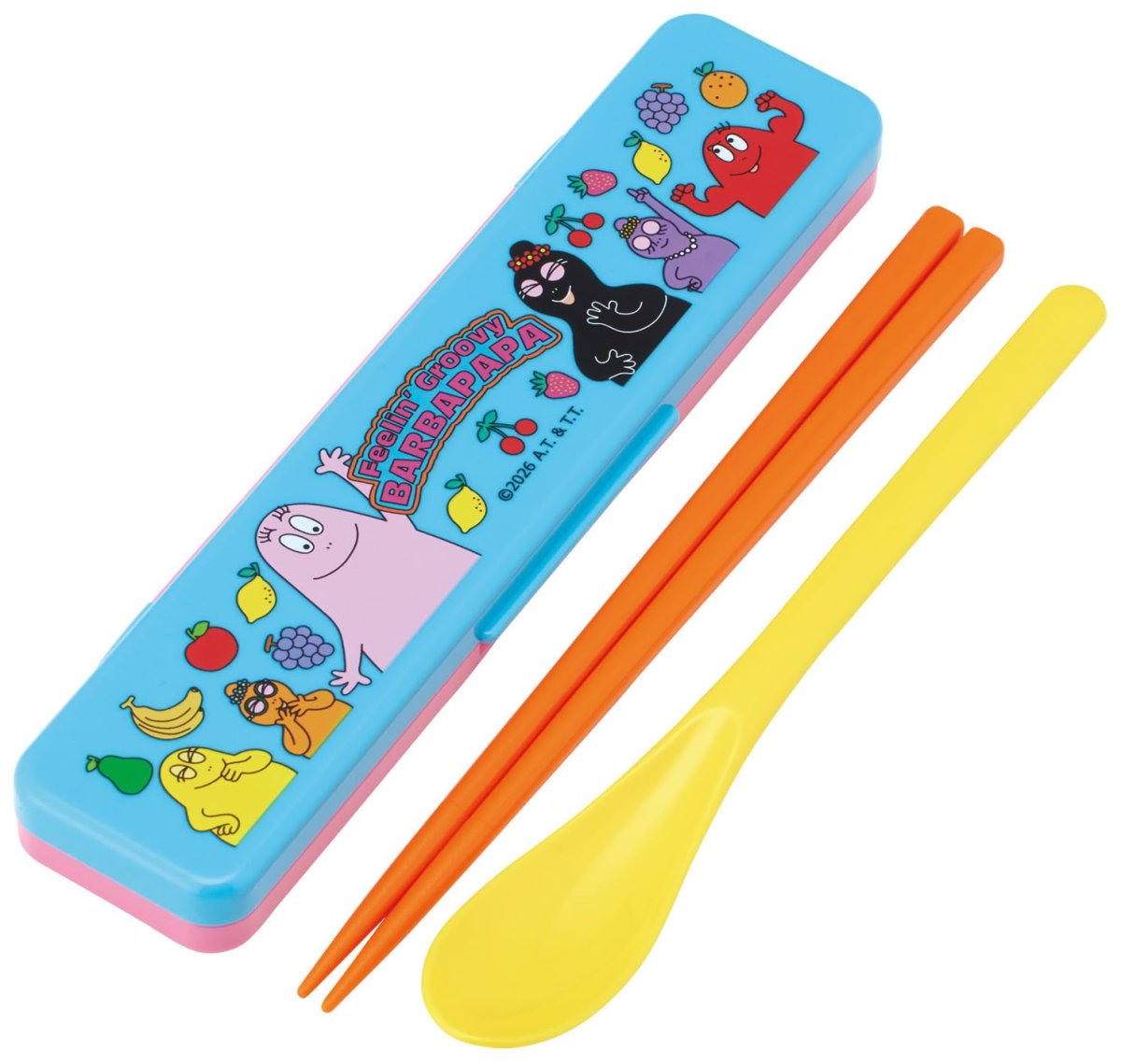 画像1: スケーター（Ｓｋａｔｅｒ） 箸 スプーン セット 弁当 大人用 コンビセット １８ｃｍ カチャカチャ鳴らない 日本製 バーバパパ ＣＣＳ３ＳＡ?Ａ (1)