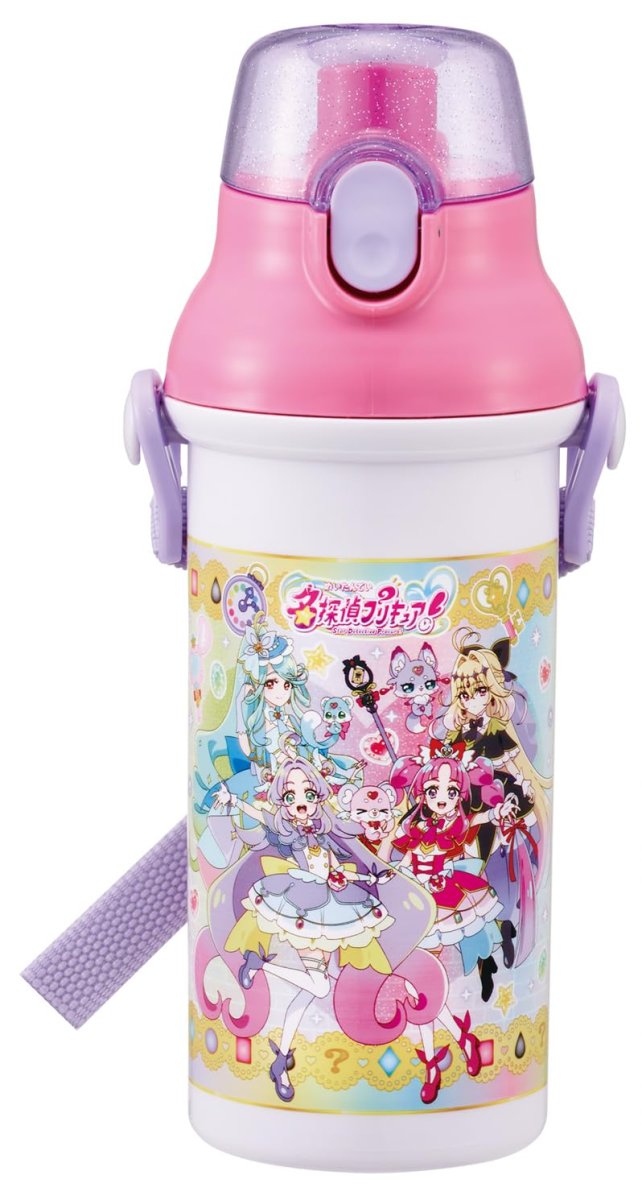 画像1: スケーター（ｓｋａｔｅｒ） 子供用 直飲み 水筒 プラスチック ４８０ｍｌ ワンプッシュ開閉 食洗機対応 日本製 名探偵プリキュア！ 女の子 ＰＳＢ５ＳＡＮ?Ａ (1)
