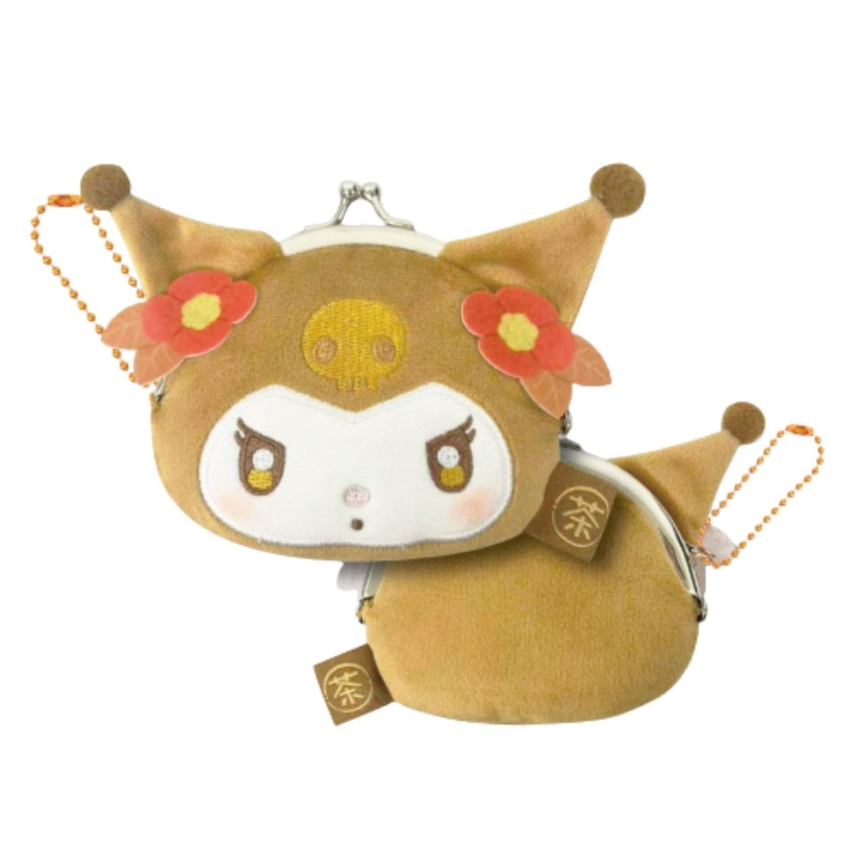 画像1: 畑山商事 ミニフェイスガマグチポーチ サンリオ キャラクター ほうじ茶クロミ 約Ｗ１００ｘＨ８０ｍｍ ３４２０３７１８ (1)