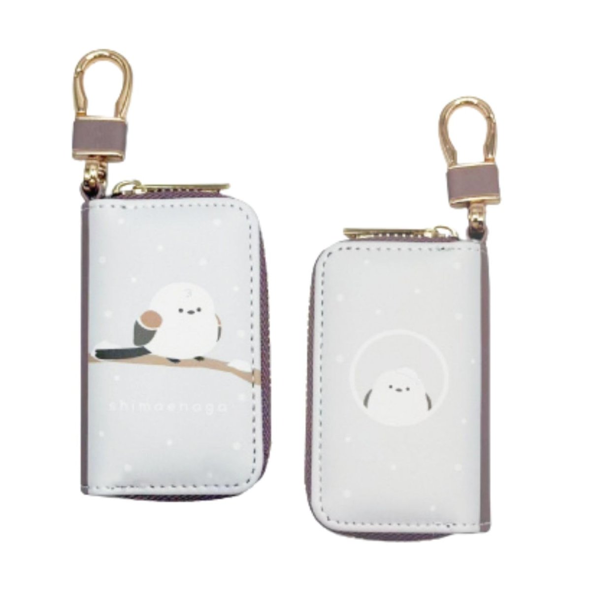 画像1: 畑山商事 スマートキーケース シマエナガ シマエナガ 約Ｈ９０ｘＷ５５ｘＤ２０ｍｍ ３４１０４１６０ (1)