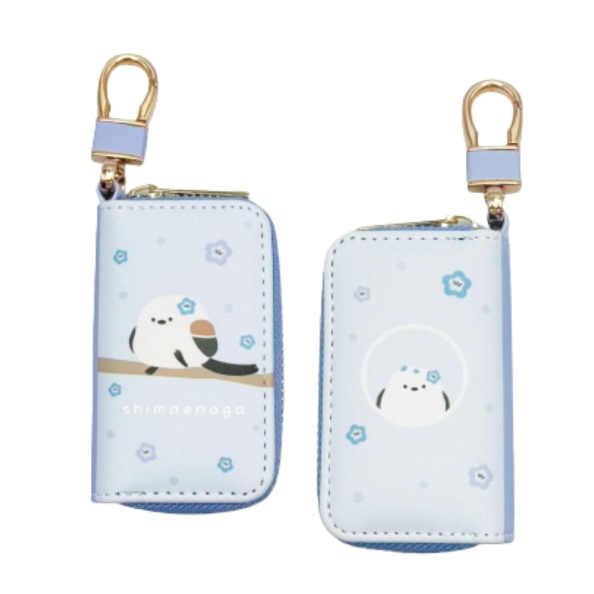 画像1: 畑山商事 スマートキーケース シマエナガ ブルー 約Ｈ９０ｘＷ５５ｘＤ２０ｍｍ ３４１０４１６２ (1)