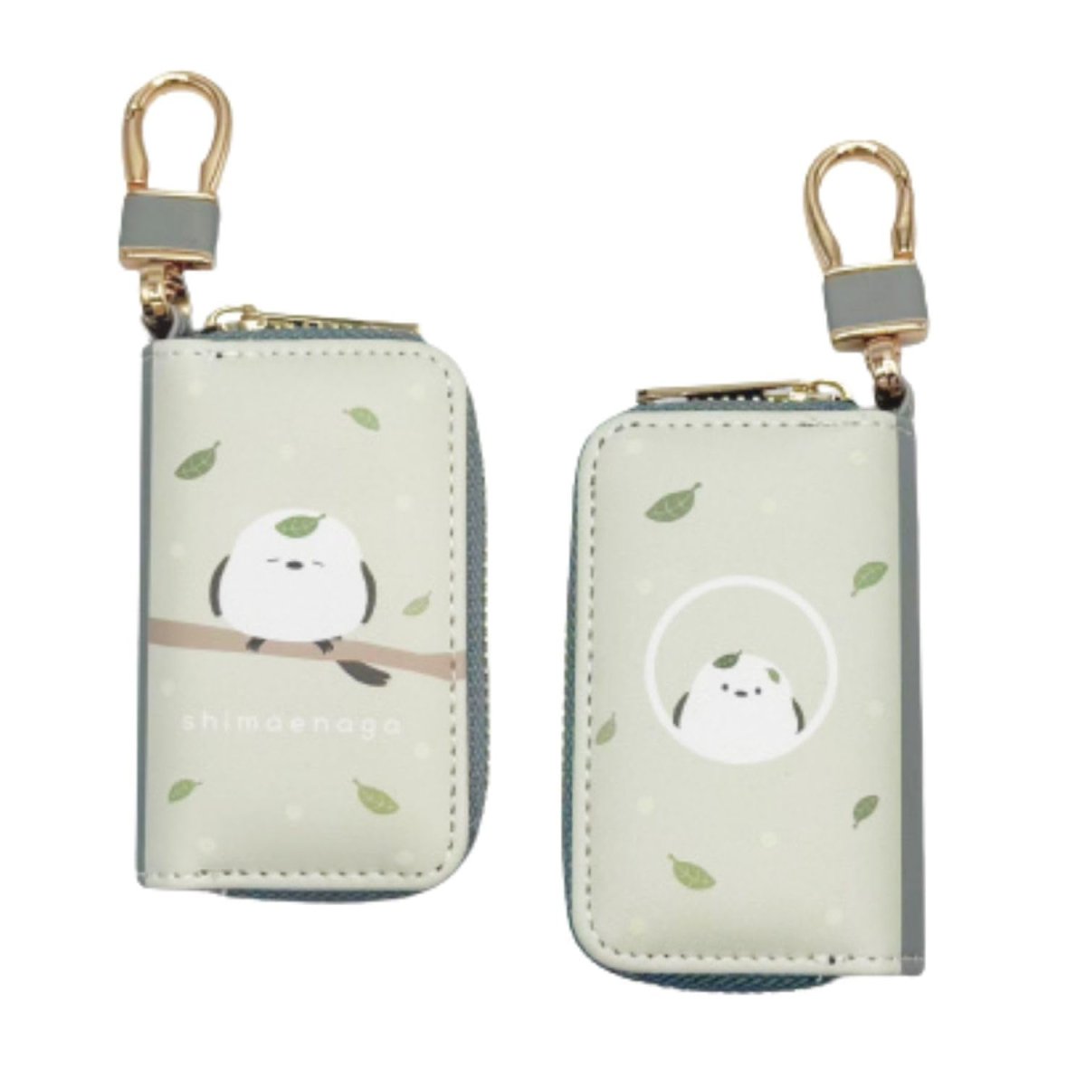 画像1: 畑山商事 スマートキーケース シマエナガ グリーン 約Ｈ９０ｘＷ５５ｘＤ２０ｍｍ ３４１０４１６３ (1)